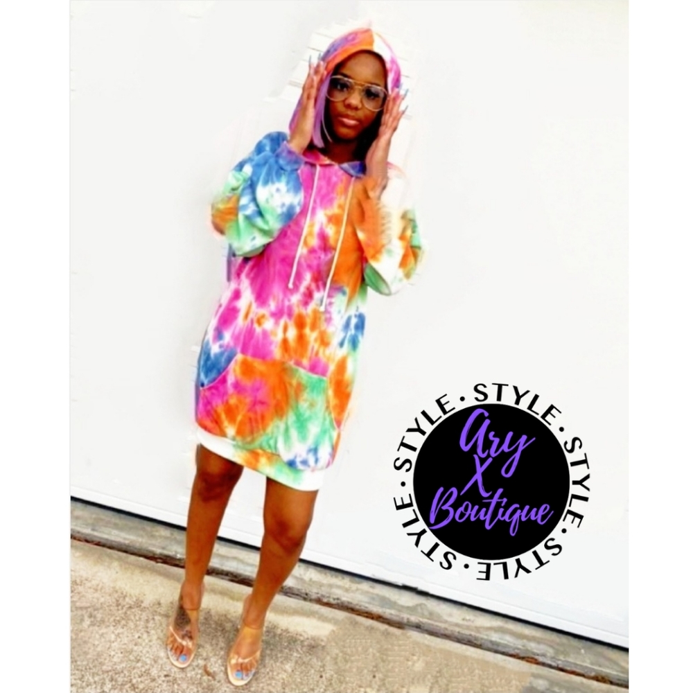 Tie Dye Hoodie Dress